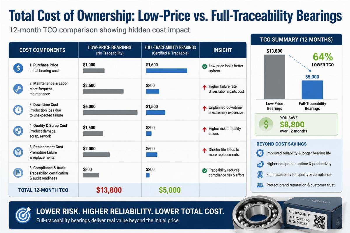 Total Cost of Ownership: Low-Price vs. Full-Traceability Bearings