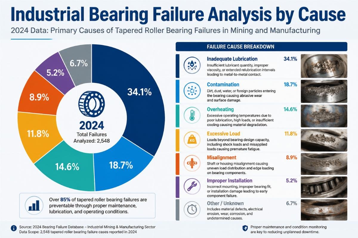 Industrial Bearing Failure Analysis by Cause