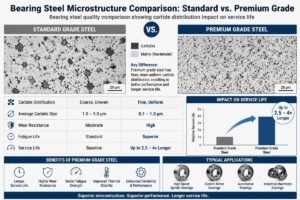 Bearing Steel Microstructure Comparison: Standard vs. Premium Grade