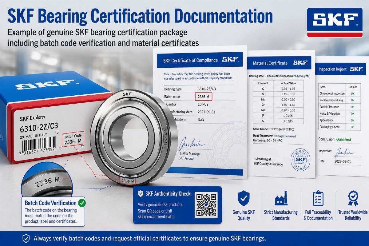 SKF Bearing Certification Documentation