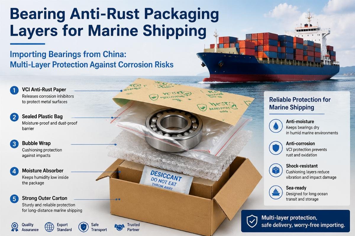 Importing Bearings from China: Multi-Layer Protection Against Corrosion Risks Bearing Anti-Rust Packaging Layers for Marine Shipping