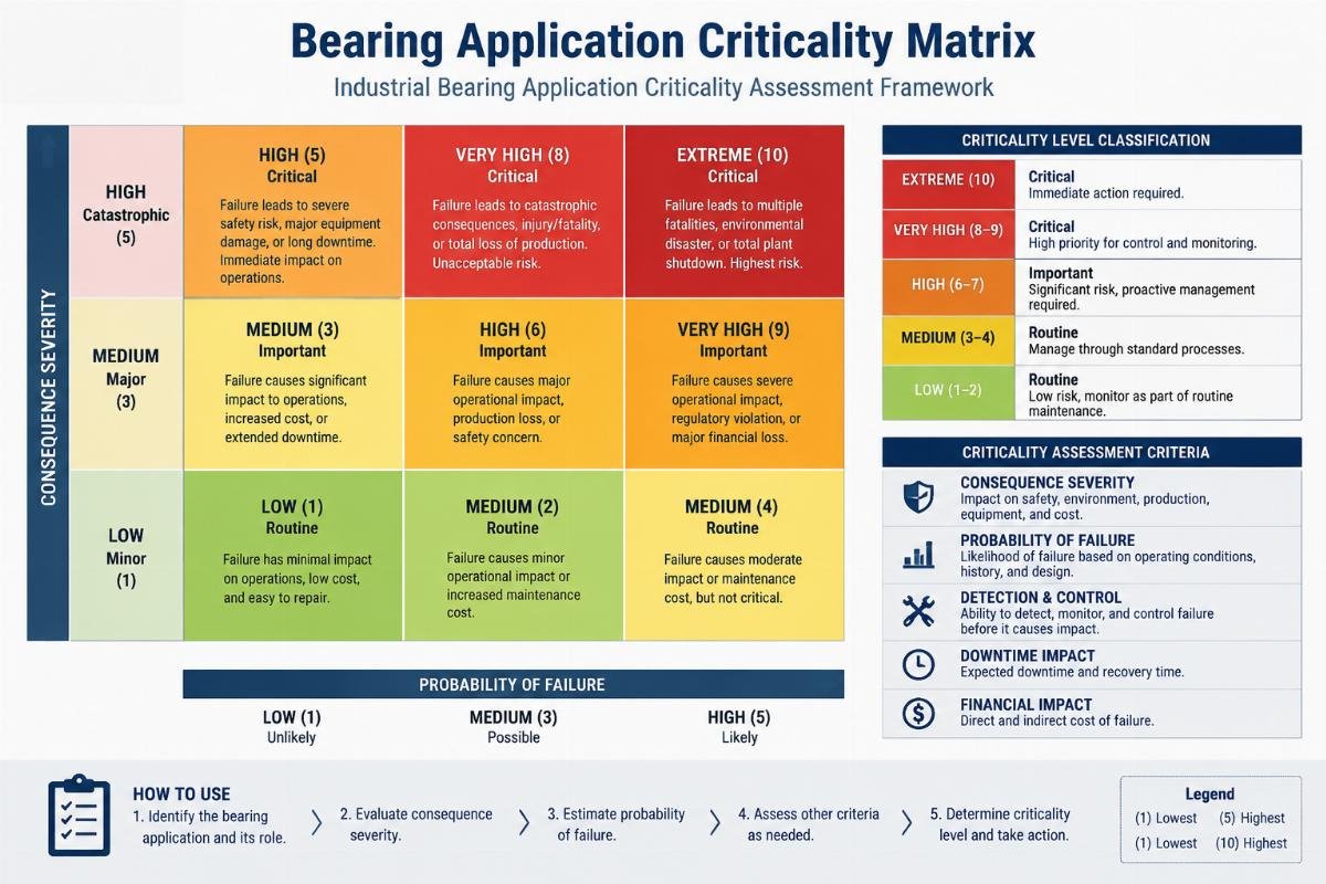 Industrial Bearing Application Criticality Assessment Framework Bearing Application Criticality Matrix
