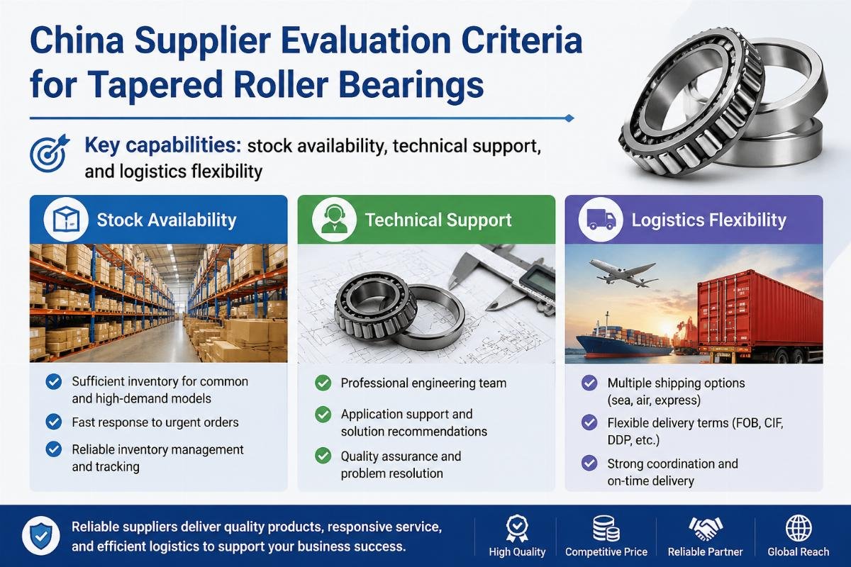 Key capabilities: stock availability, technical support, and logistics flexibility China Supplier Evaluation Criteria for Tapered Roller Bearings